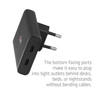 Club3D cestovní nabíječka 65W GAN Technologie, 2 porty (2xUSB-C), PPS, PD 3.1