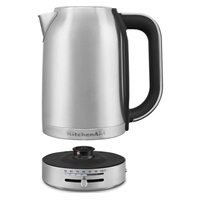 KitchenAid 5KEK1701ESX rychlovarná konvice stříbrná, 1,7 l, 2400 W, regulace teploty 50-100 °C, Keep Warm, nerezová