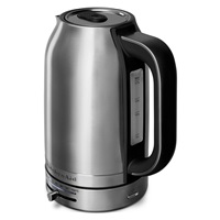 KitchenAid 5KEK1701ESX rychlovarná konvice stříbrná, 1,7 l, 2400 W, regulace teploty 50-100 °C, Keep Warm, nerezová