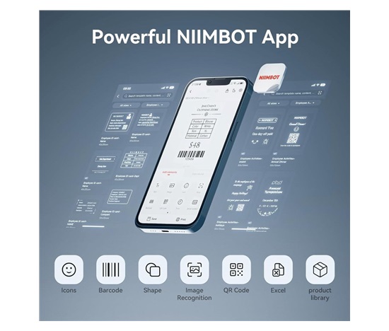Niimbot Tiskárna štítků K3 Smart, modrá + role štítků 230 ks