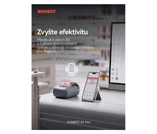 Niimbot Tiskárna štítků B1 PRO, světle modrá + role štítků 230 ks