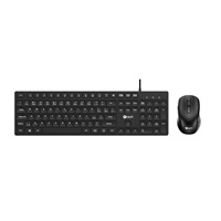 C-TECH Klávesnice KBM-108, drátový combo set s myší, multimediální, USB, CZ/SK