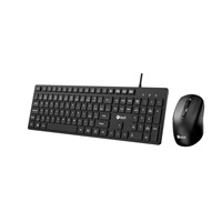 C-TECH Klávesnice KBM-108, drátový combo set s myší, multimediální, USB, CZ/SK