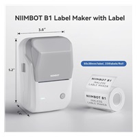 BAZAR - Niimbot Tiskárna štítků B1 Smart, grey + role štítků 210ks - Poškozený obal (Komplet)