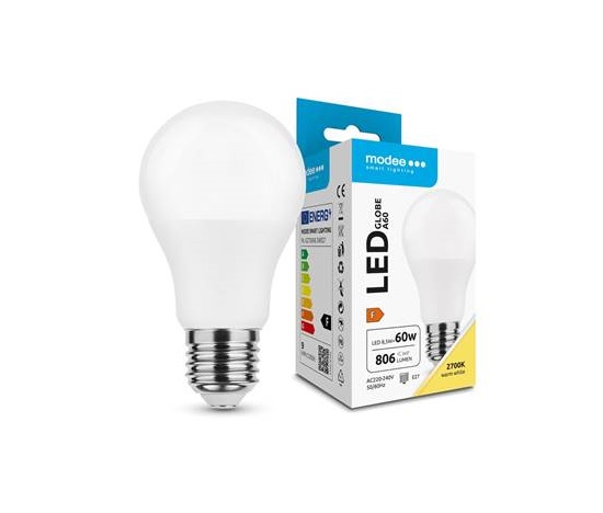 Modee E27 8,5W A60 LED teplá 2700K