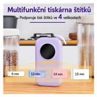 Phomemo Tiskárna štítků D30, bílá + role štítků 100 ks (12x40 mm)