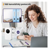 Phomemo Tiskárna štítků D30, bílá + role štítků 100 ks (12x40 mm)