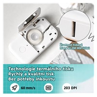 Phomemo Tiskárna štítků D30, černá + role štítků 100 ks (12x40 mm)