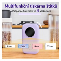 Phomemo Tiskárna štítků D30, černá + role štítků 100 ks (12x40 mm)