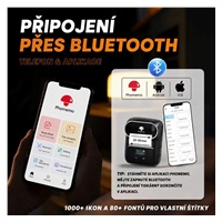 Phomemo Tiskárna štítků M110, černá + role štítků 320 ks (40x20 mm)