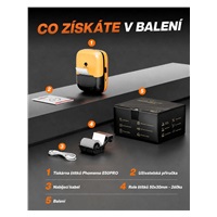 Phomemo Tiskárna štítků E50 Pro, oranžová + role štítků 230 ks (50x30 mm)