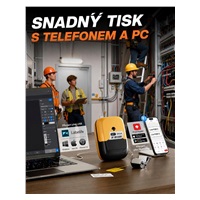 Phomemo Tiskárna štítků E50 Pro, oranžová + role štítků 230 ks (50x30 mm)