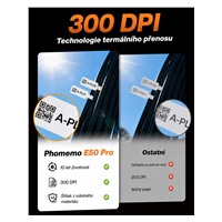 Phomemo Tiskárna štítků E50 Pro, oranžová + role štítků 230 ks (50x30 mm)