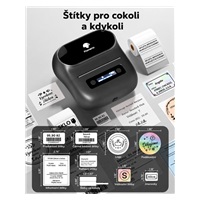 Phomemo Tiskárna štítků M220, černá + role štítků 320 ks (40x20 mm)