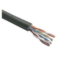 BAZAR - UTP kabel PlanetElite, Cat5E, drát, dvojitý venkovní PE+PVC, Dca, černý, 305m, cívka - POŠKOZENÝ OBAL