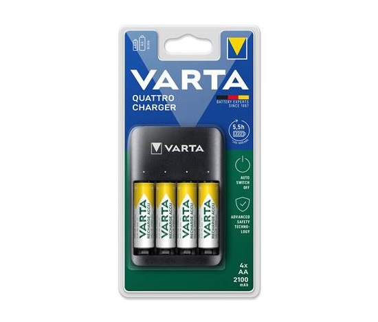 Varta 57652 QUATTRO AA/AAA nabíječka baterií na USB-C + 4xR6 2100mAh
