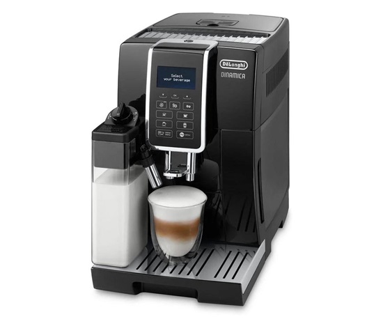 BAZAR - DeLonghi Dinamica ECAM 350.55.B automatický kávovar, 15 bar, vestavěný mlýnek, mléčný systém, zásobník na mletou