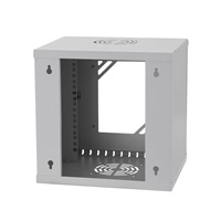 BAZAR - LEXI-Net 10" nástěnný rozvaděč Basic 6U 292x300, skleněné dveře, bez zad, rozložený, šedý - rozbaleno