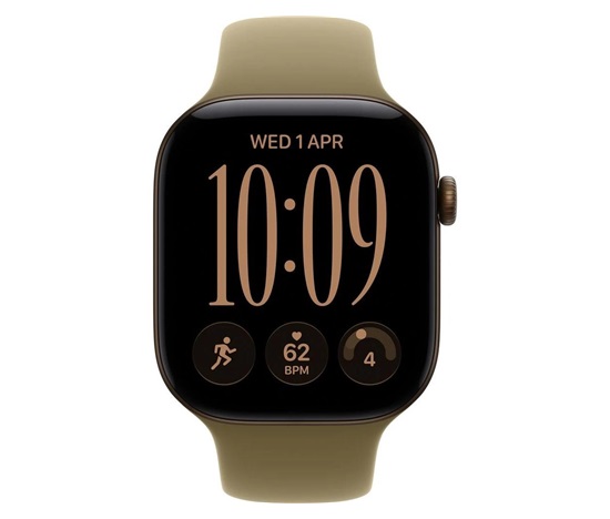Apple Watch Series 12 GPS 46mm Dark Bronze Aluminium Case with Olive Sport Band - S/M