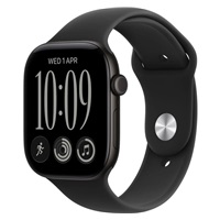 Apple Watch Series 12 GPS + Cellular 42mm Black Aluminium Case with Black Sport Band - S/M