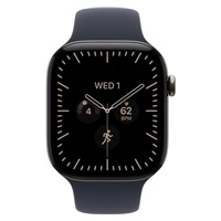 Apple Watch Series 12 GPS + Cellular 42mm Natural Titanium Case with Navy Blue Sport Band - M/L