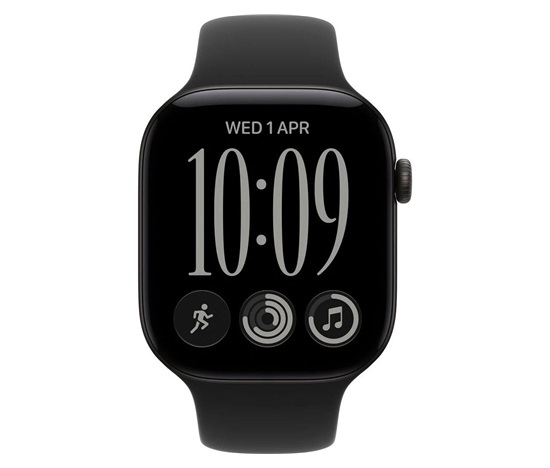 Apple Watch Series 12 GPS + Cellular 46mm Black Aluminium Case with Black Sport Band - M/L