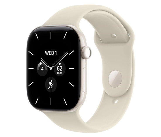 Apple Watch Series 12 GPS + Cellular 46mm Pearl White Ceramic Case with Sand Sport Band - S/M