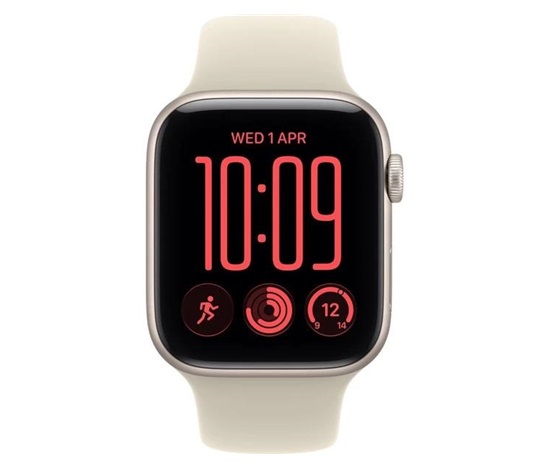 Apple Watch SE 3 GPS 44mm Starlight Aluminium Case with Sand Sport Band - M/L