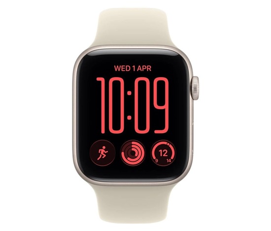 Apple Watch SE 3 GPS + Cellular 44mm Starlight Aluminium Case with Sand Sport Band - S/M