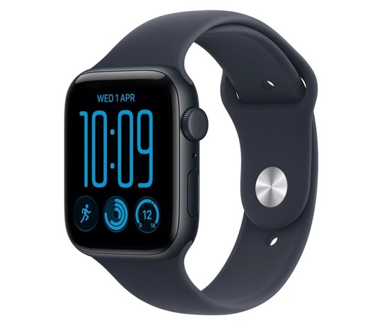 Apple Watch SE 3 GPS + Cellular 44mm Midnight Aluminium Case with Navy Blue Sport Band - S/M