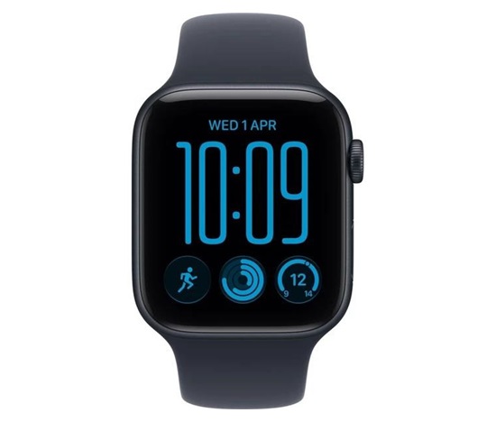 Apple Watch SE 3 GPS + Cellular 44mm Midnight Aluminium Case with Navy Blue Sport Band - M/L