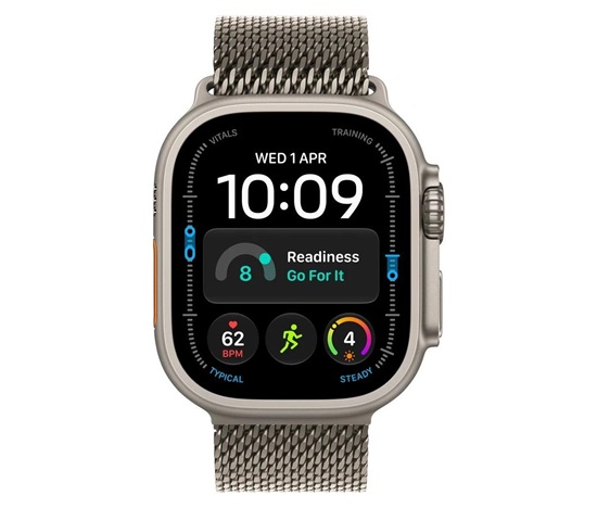 Apple Watch Ultra 4 GPS + Cellular 49mm Natural Titanium Case with Natural Titanium Milanese Loop - M