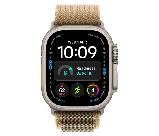 Apple Watch Ultra 4 GPS + Cellular 49mm Natural Titanium Case with Desert Alpine Loop - L