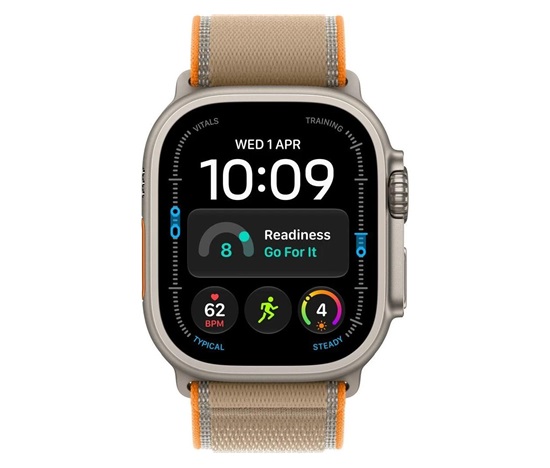 Apple Watch Ultra 4 GPS + Cellular 49mm Natural Titanium Case with Sand Trail Loop - S/M