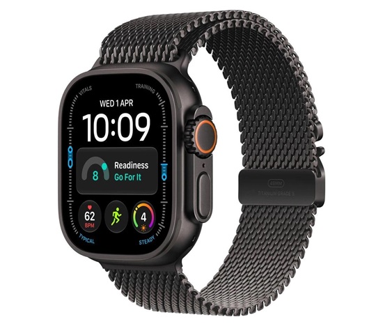 Apple Watch Ultra 4 GPS + Cellular 49mm Black Titanium Case with Black Titanium Milanese Loop - S