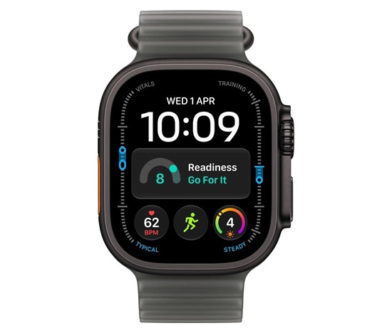 Apple Watch Ultra 4 GPS + Cellular 49mm Black Titanium Case with Translucent Black Ocean Band