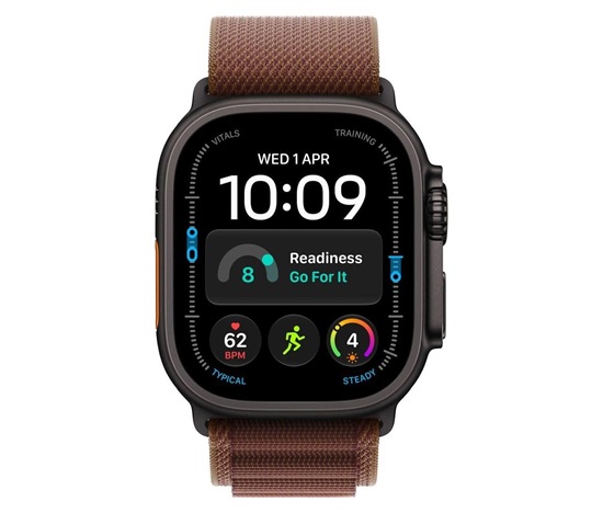 Apple Watch Ultra 4 GPS + Cellular 49mm Black Titanium Case with Burgundy Alpine Loop - M