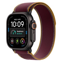 Apple Watch Ultra 4 GPS + Cellular 49mm Black Titanium Case with Burgundy Trail Loop - S/M