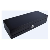 ROZBALENO - Virtuos pokladní zásuvka FT-460C Flip top, s víkem, 9-24V, černá - s kabelem