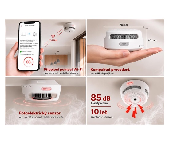 BAZAR - X-Sense XS01-WX Wi-fi detektor kouře s aplikací a vyměnitelnou baterií - Poškozený obal (Komplet)