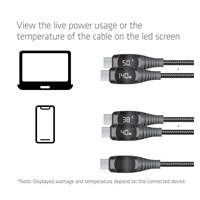 Club3D Kabel USB-C Safe s měřičem výkonu, 240 W, bez přenosu dat, 2m