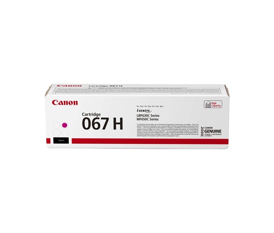 Canon TONER 067H purpurová pro i-SENSYS LBP631Cw, LBP633Cdw, MF651Cw, MF655Cdw, MF657Cdw (2350 str.) BAZAR/POŠKOZENÝ OBA