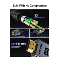 PremiumCord Kabel Ultra HD HDMI 2.2 16K@60Hz, 8K@240Hz, 4K@480Hz, pozlacený, 1,5m