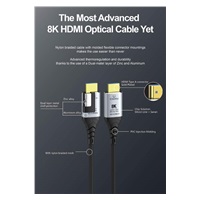 PremiumCord Ultra High Speed HDMI 2.1 optický fiber kabel, 8K@60Hz, pozlacený, 5m