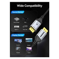 PremiumCord Kabel DisplayPort 1.4 8K optický M/M, pozlacený, 15m
