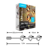 Modee ML-C3022 10LED 90cm tučňák vánoční řetěz nano, 2xAA teplá IP20 (Baterie nejsou součástí balení)