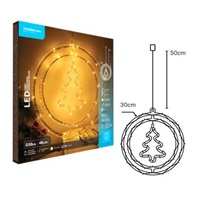 Modee ML-C3007 48LED D30cm stromek v kruhu vánoční dekorace pro okno, 3xAA teplá IP20 (Baterie nejsou součástí balení)