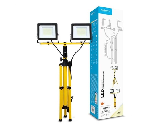 Modee LED přenosný reflektor stojan profi 2x50W/4000K ML-FLSWS4000K2X50WN studená