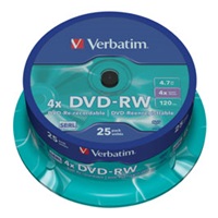 VERBATIM DVD-RW(25-pack)Spindle/4x/4.7GB