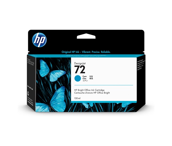 Wklad atramentowy HP No. 72 Cyan Ink Cartridge dla DJ T1100, 130ml, C9371A
